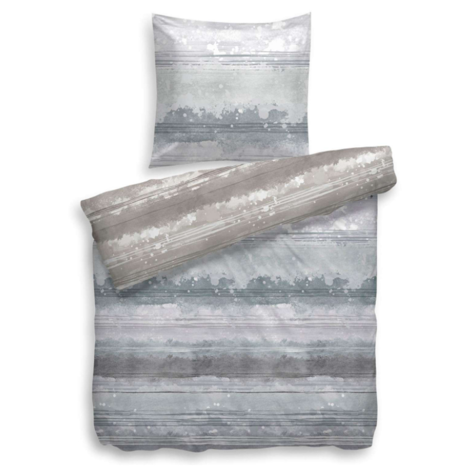 Heckett Lane Velvet Touch Wendebettwäsche Donovan 135x200 cm grau naturell