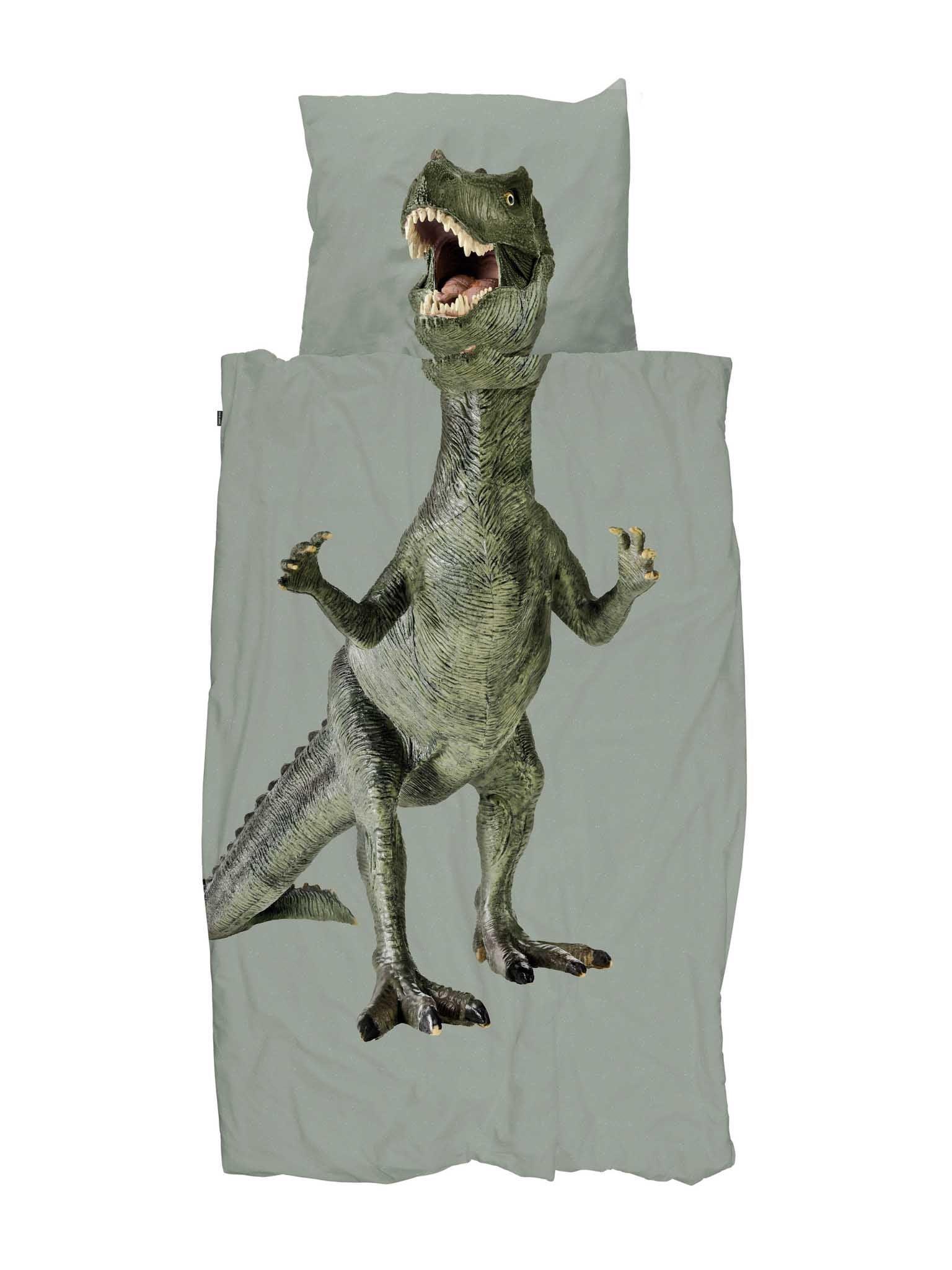 Snurk Bettwäsche Dino Jurassic Green, 135 x 200 cm, inkl. 1 Kissenbezug 80 x 80 cm