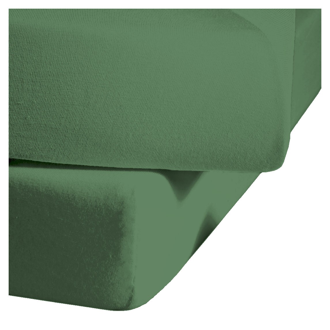 Fleuresse Mako-Satin-Spannlaken Colours, jagdgrün