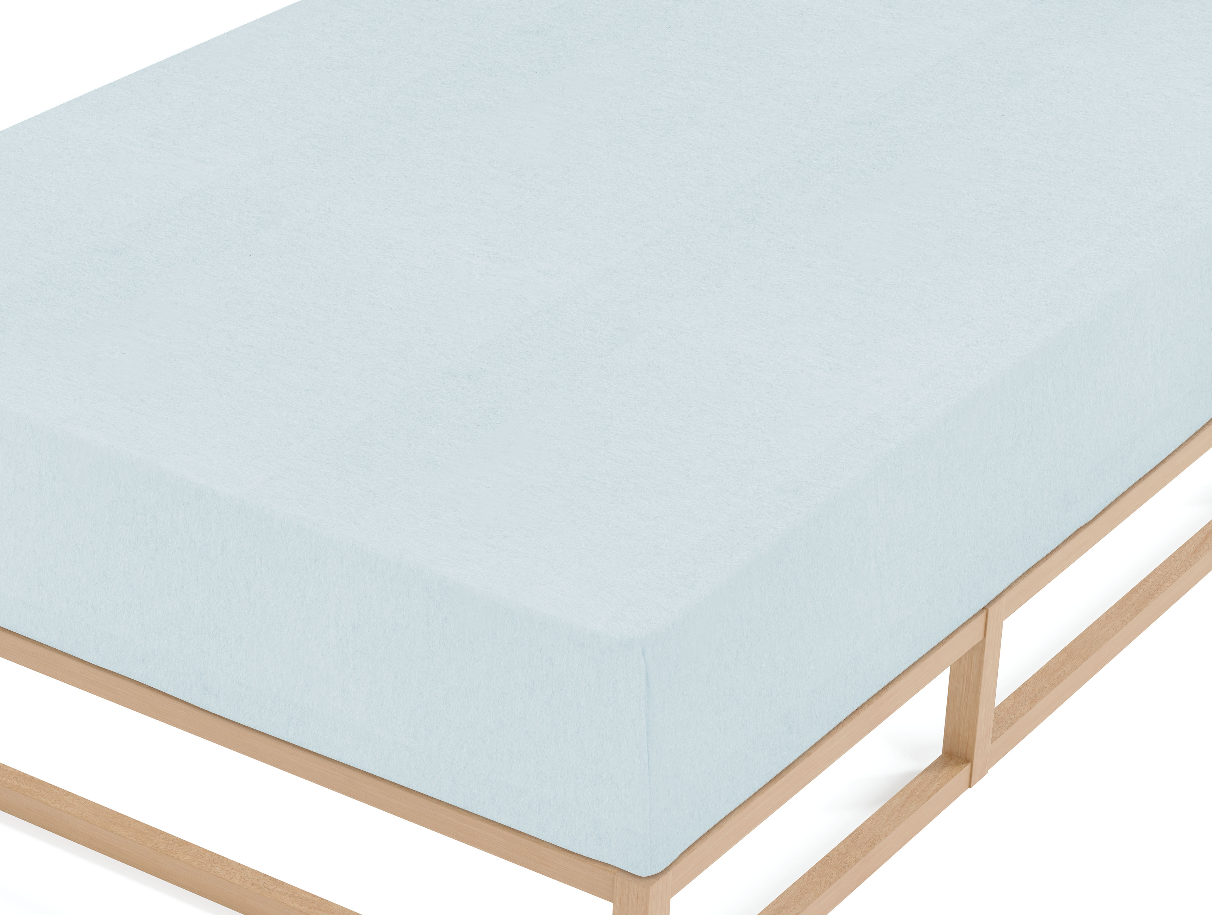 Biberna Spannbetttuch ciel 90x190 cm - 100x200 cm, Biber Melange uni