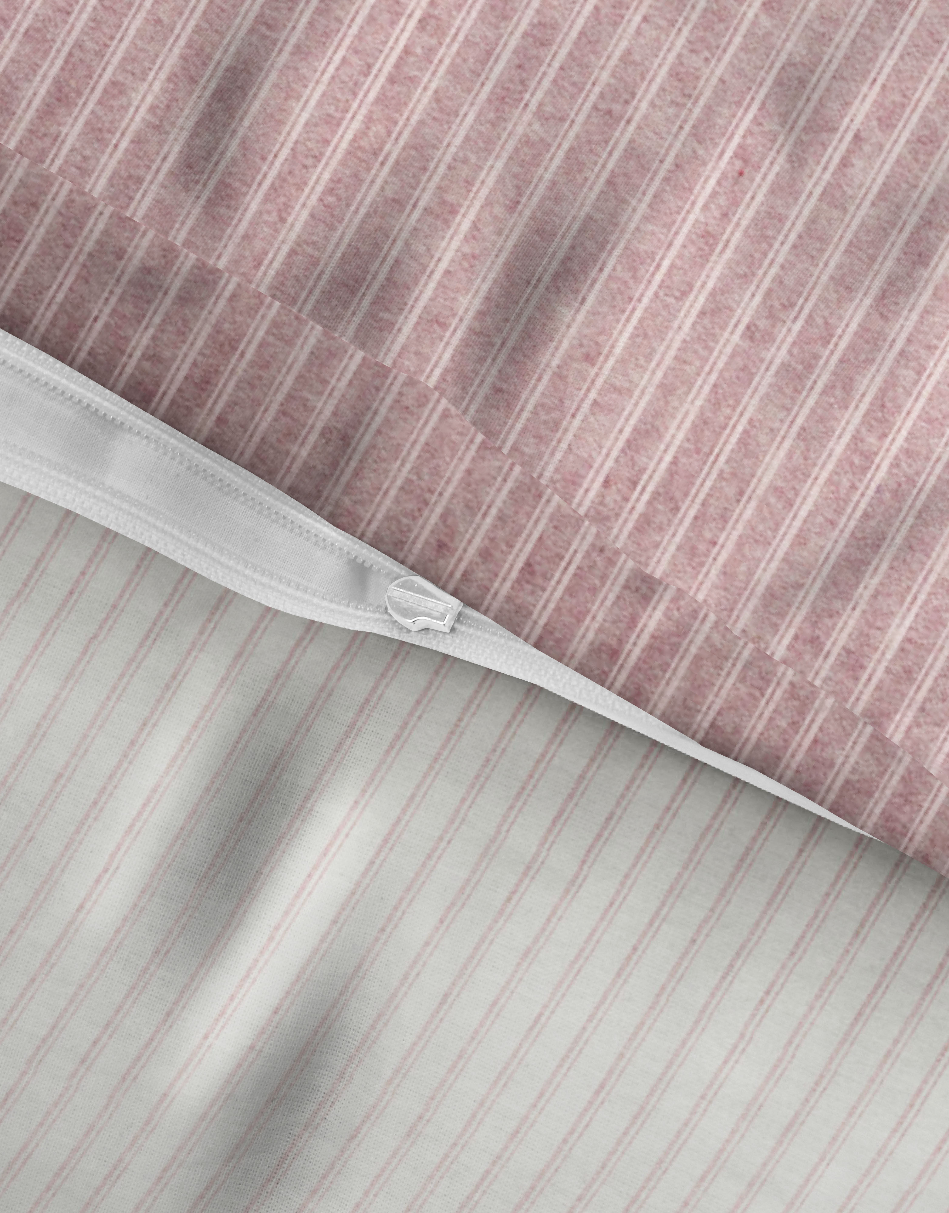 Biberna Wendebettwäsche rosé 135x200 cm, Melange-Flanell-Bettwäsche