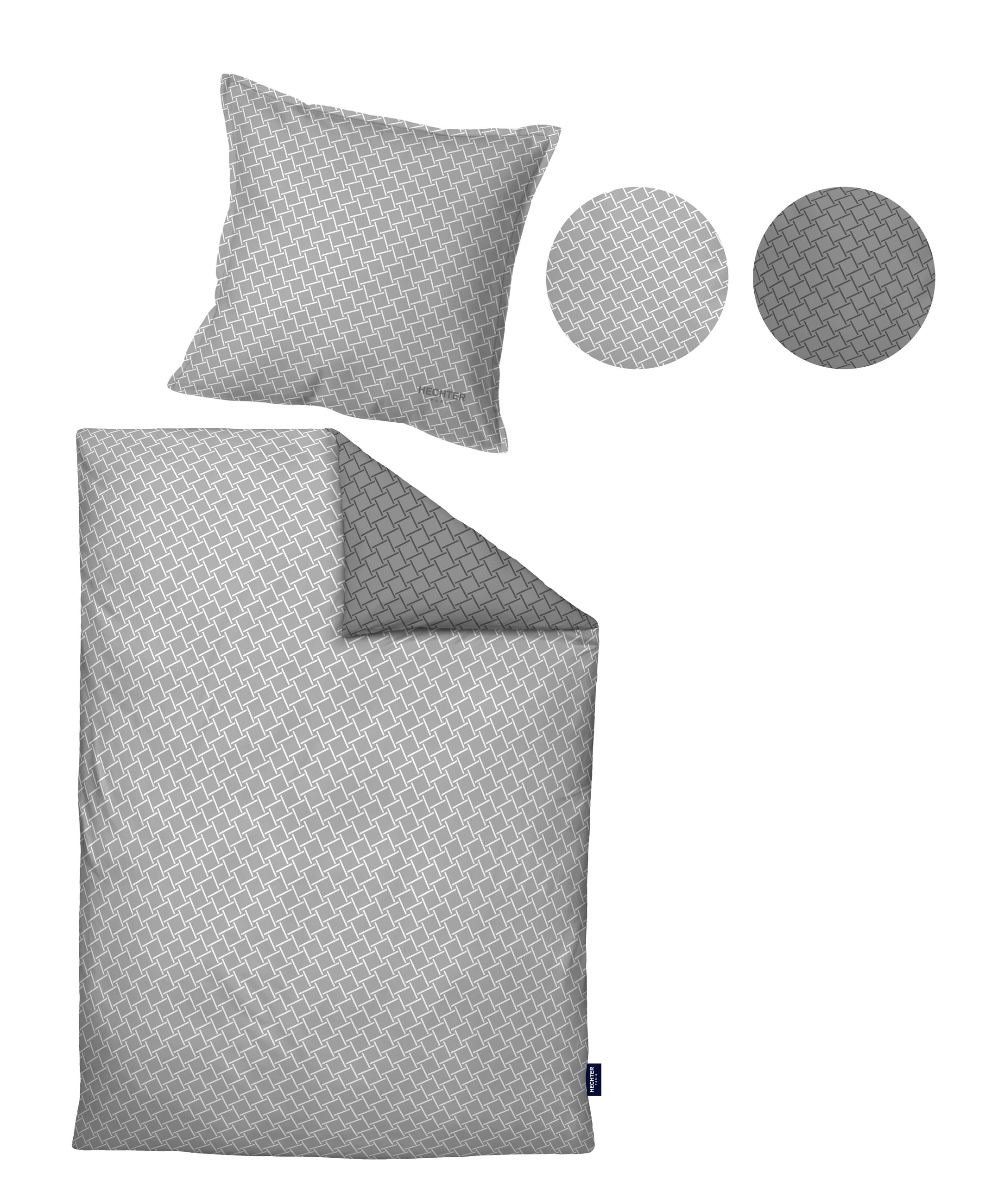 Biberna Satin 135 x 200 cm + 80 x 80 cm, silber/grau
