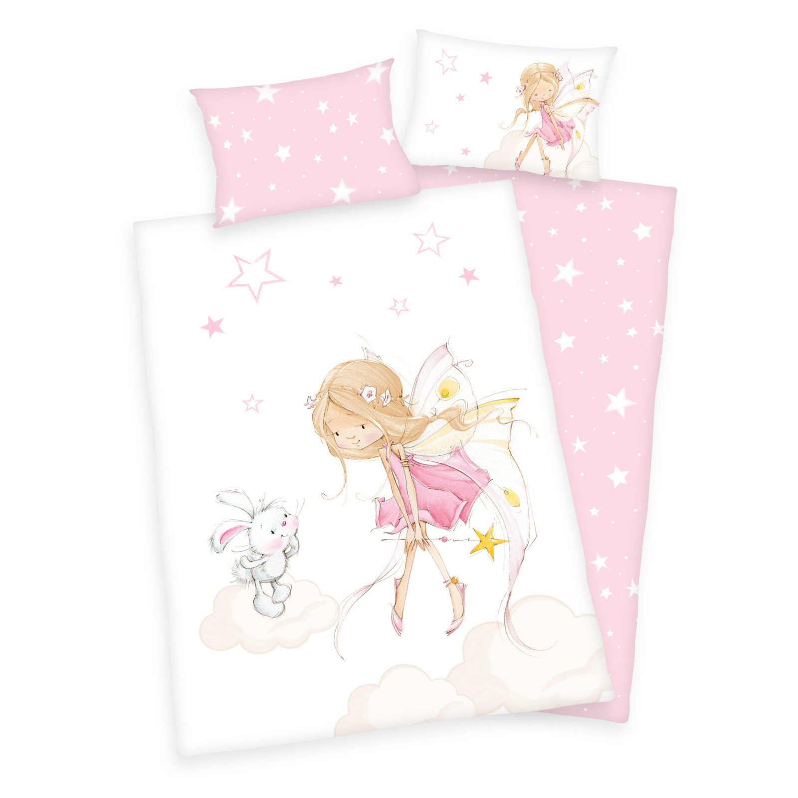 babybest Wendebettwäsche – Little Fairy, Größe 100x135 + 40x60 cm