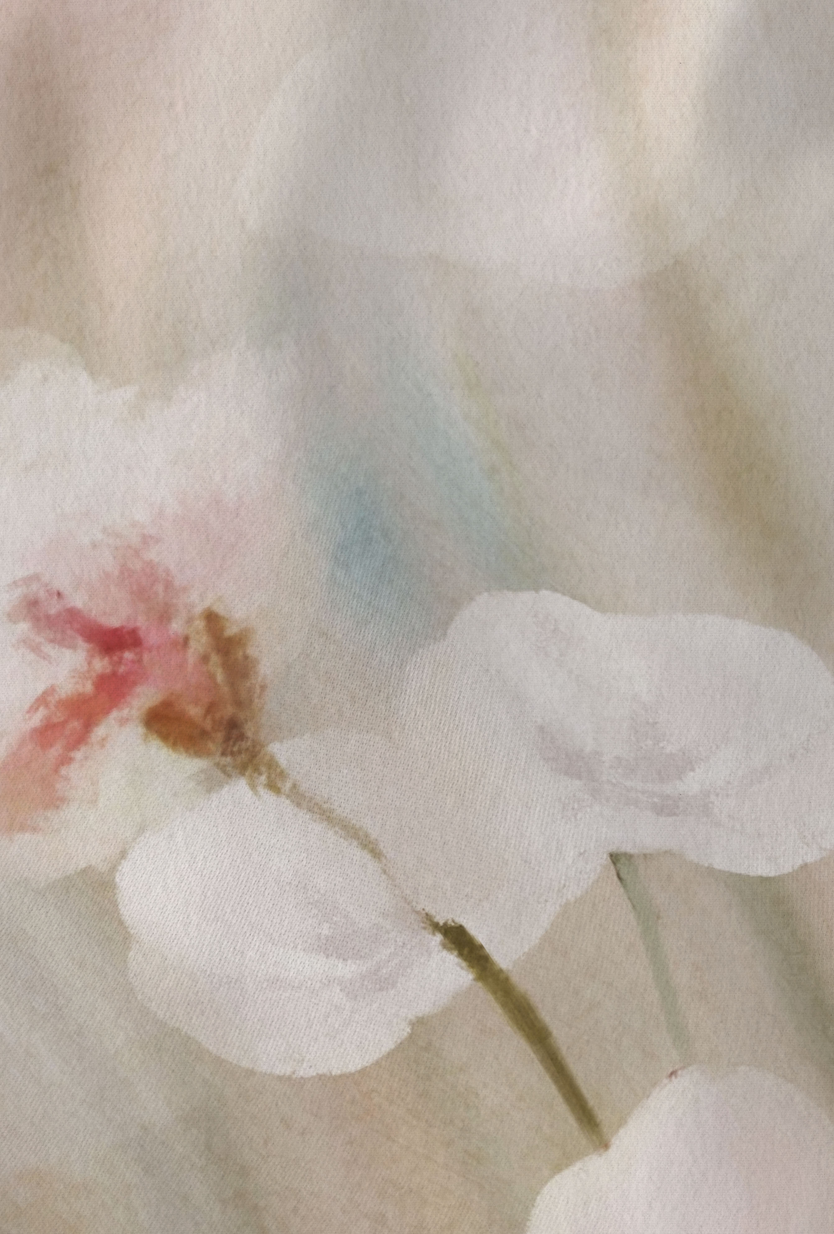Biberna Aquarellblumen natur 135x200 cm, Feinbiber-Bettwäsche