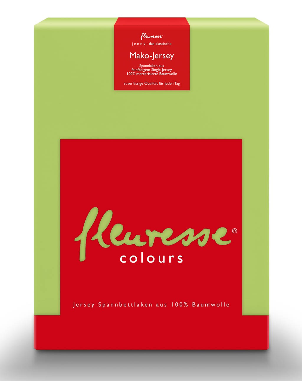 Fleuresse Jenny C 200x200 cm, Mako-Jersey-Spannlaken, apfelgrün