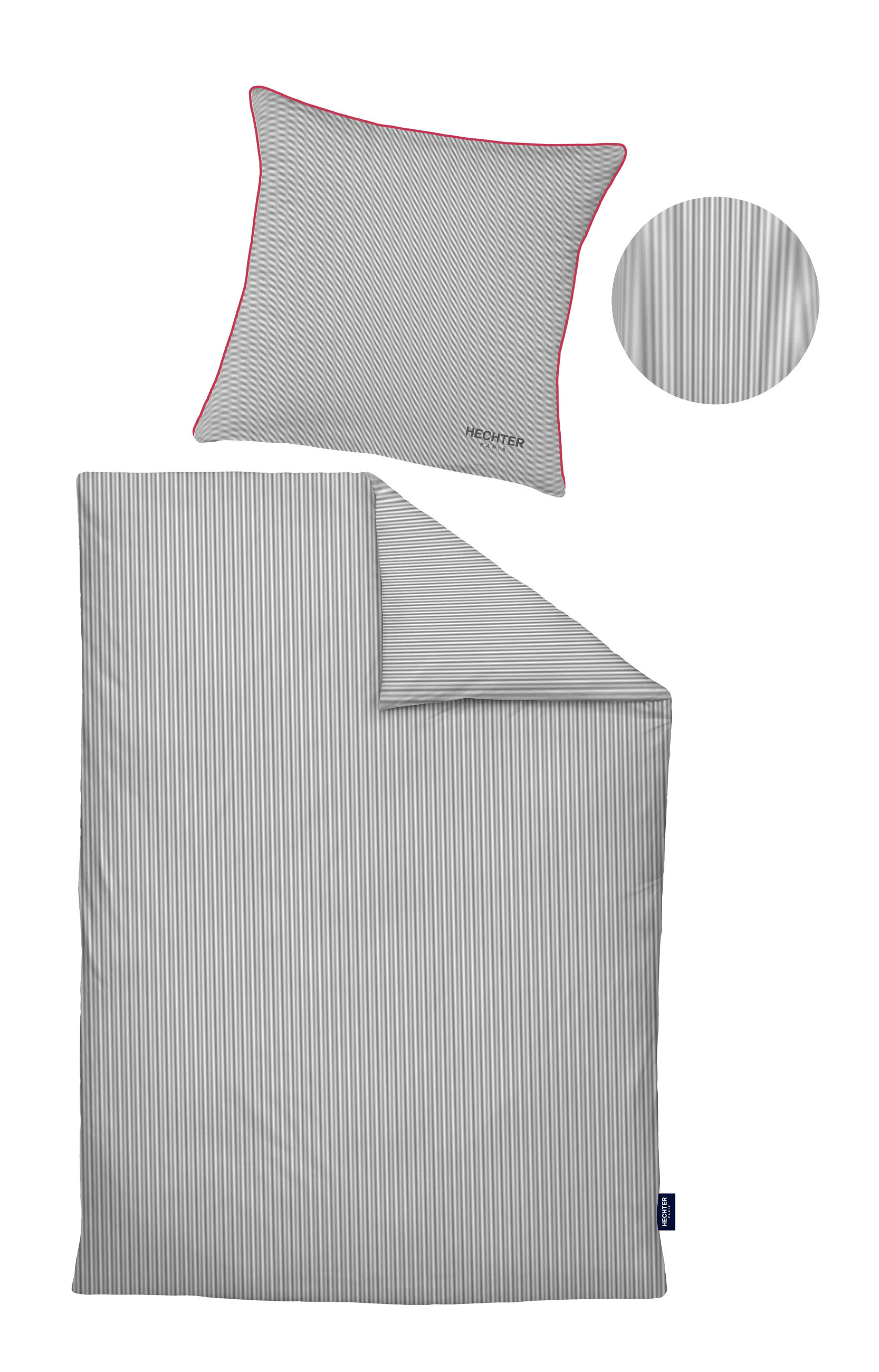 Biberna Satin 135 x 200 cm + 80 x 80 cm, silber/grau