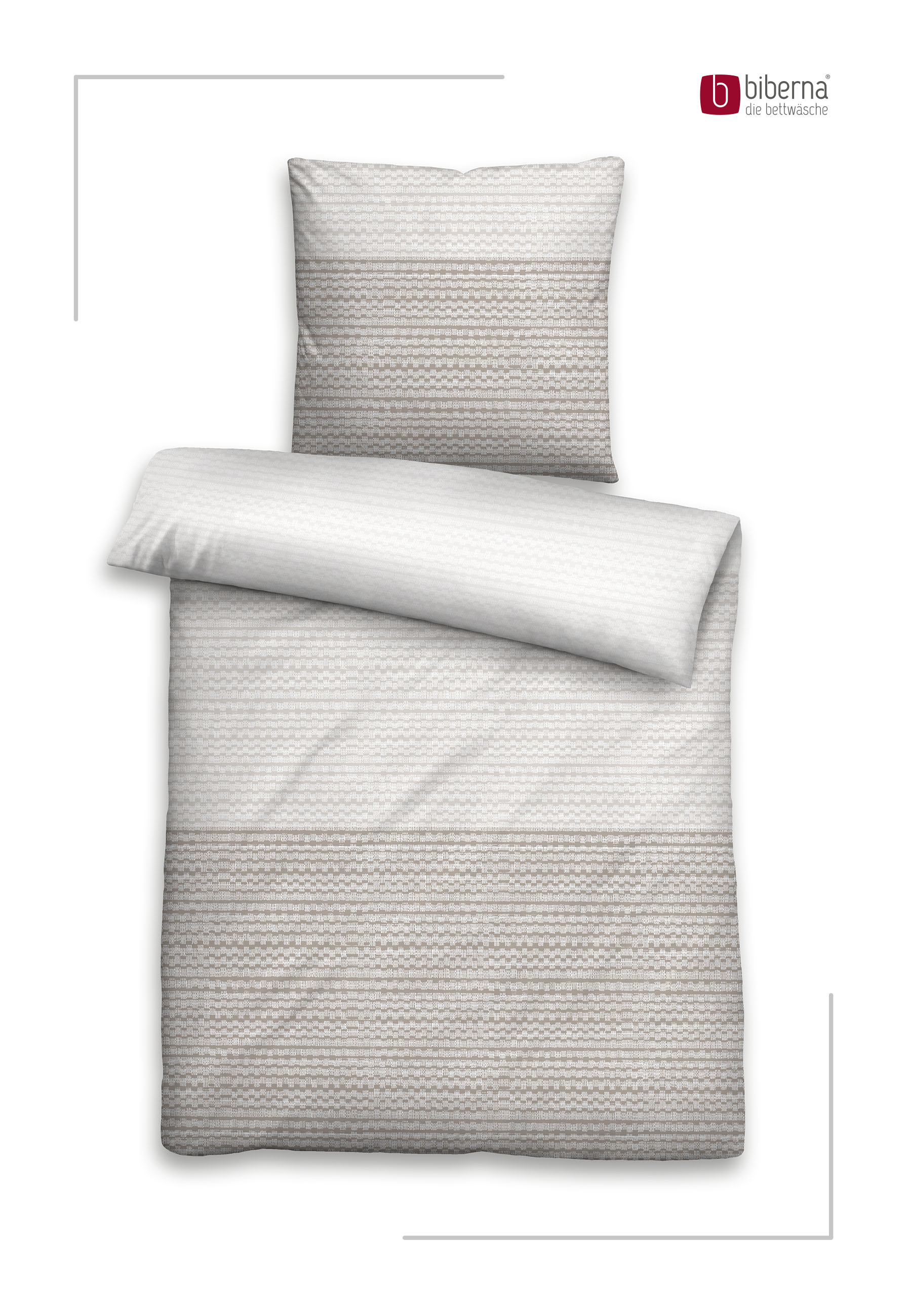 Biberna Struktur kitt 155x220 cm, Feinbiber-Bettwäsche