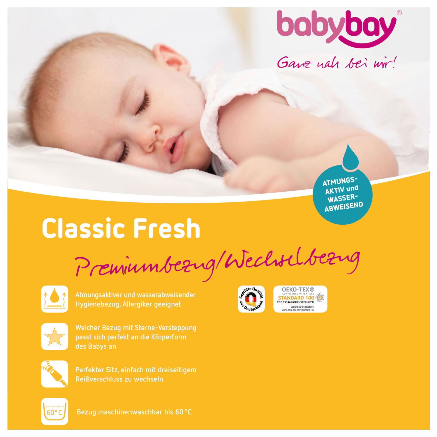 babybay Premium Wechselbezug Classic Fresh passend für Modell Maxi, Boxspring und Comfort Plus
