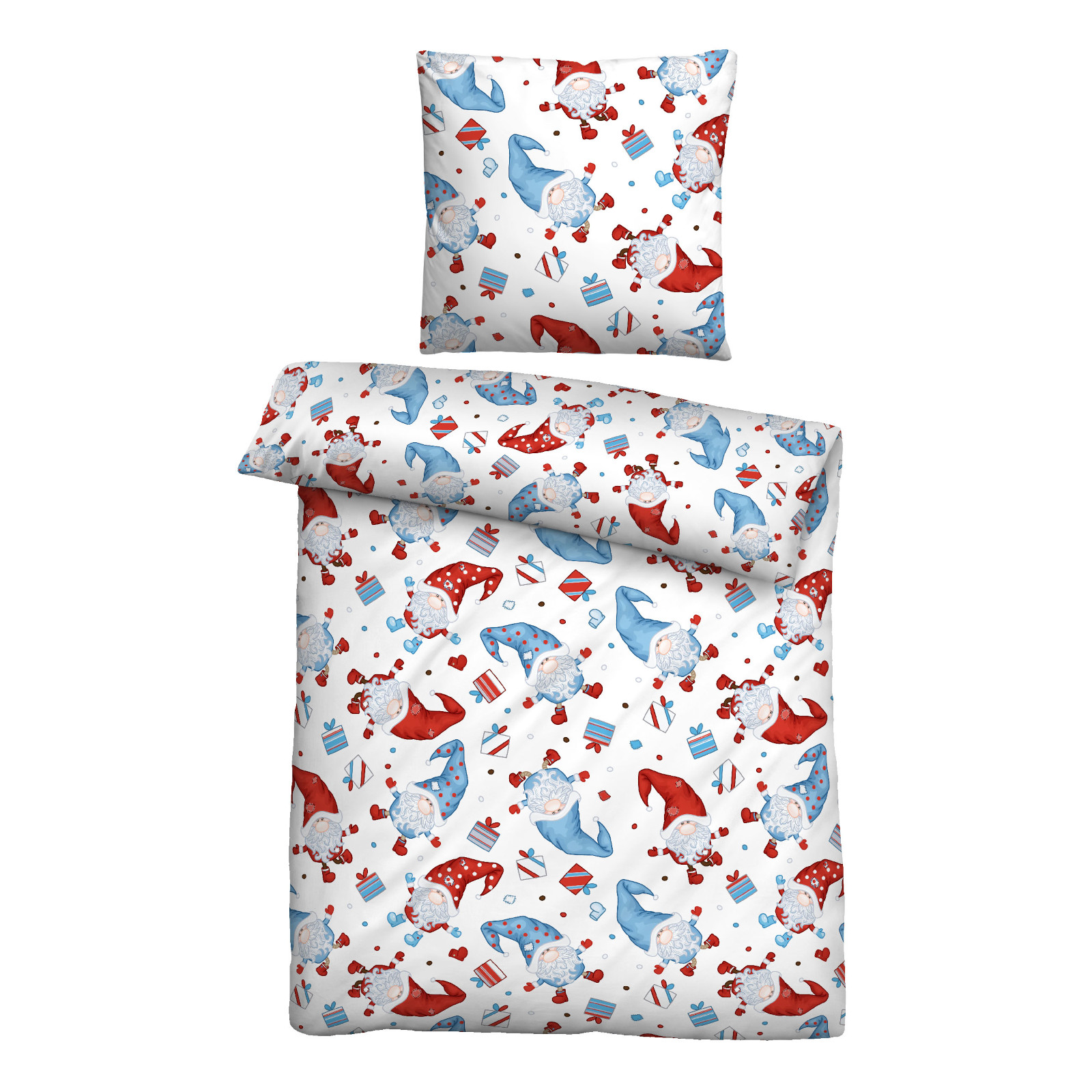 Biberna Feinbiber Bettwäsche Wichtel Größe 135x200 cm 80x80 cm