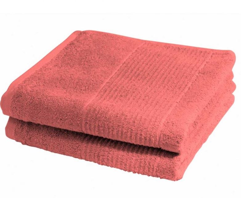 Fleuresse Frottier Duschtuch  2-er Set Größe 70x140 cm, Farbe 14 flamingo red