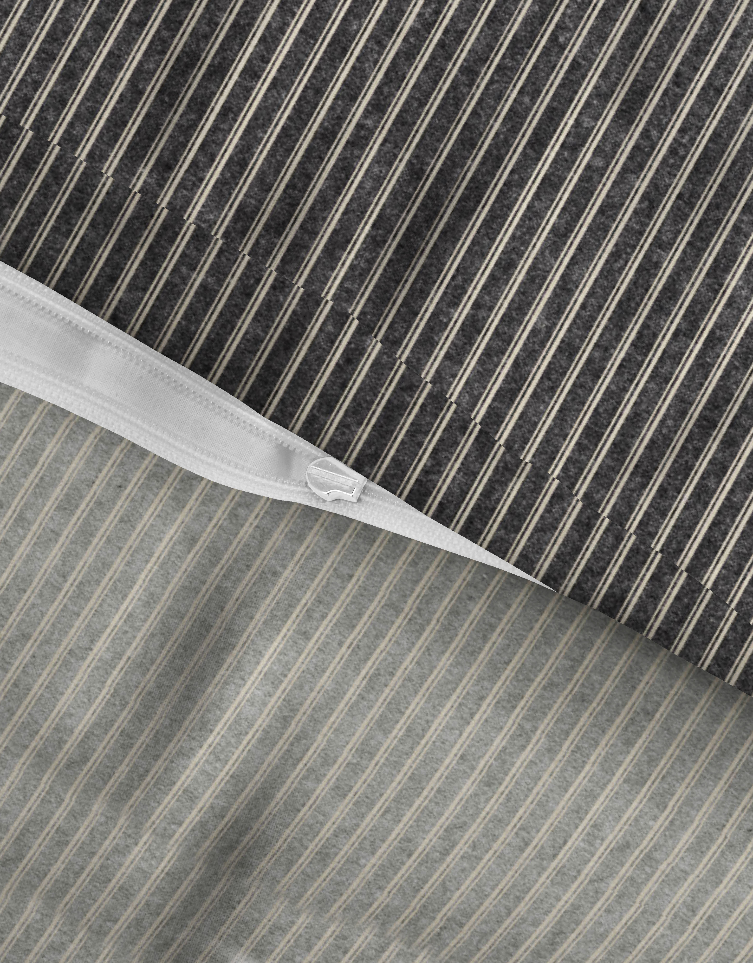 Biberna Wendebettwäsche titanium 155x220 cm, Melange-Flanell-Bettwäsche