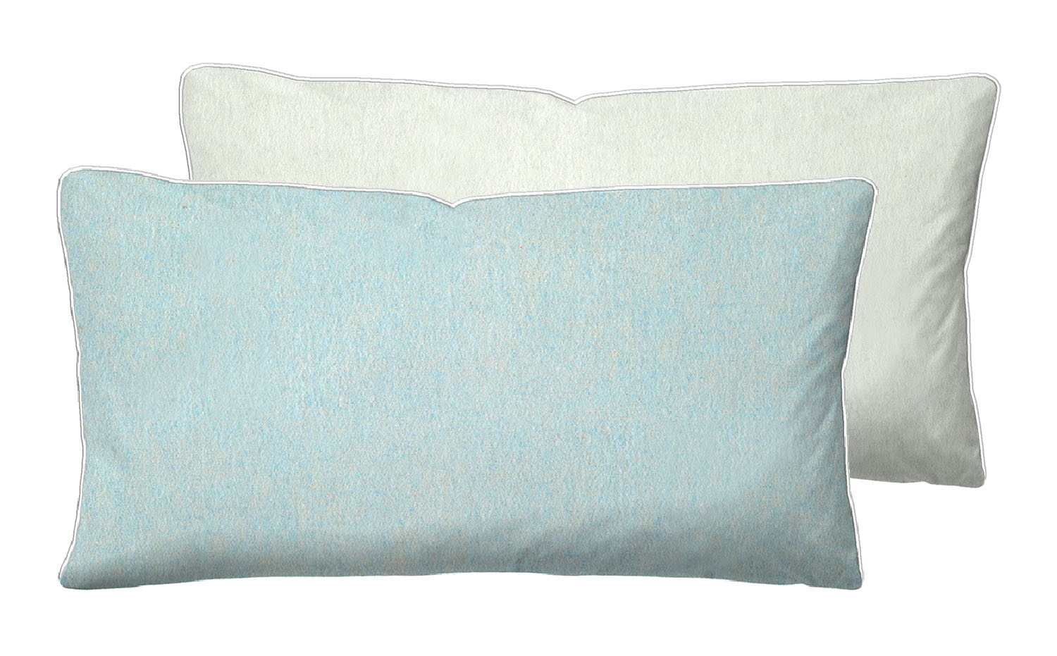 Biberna Melange Flanell-Wendekissenbezug, Größe 40x80 cm, ciel