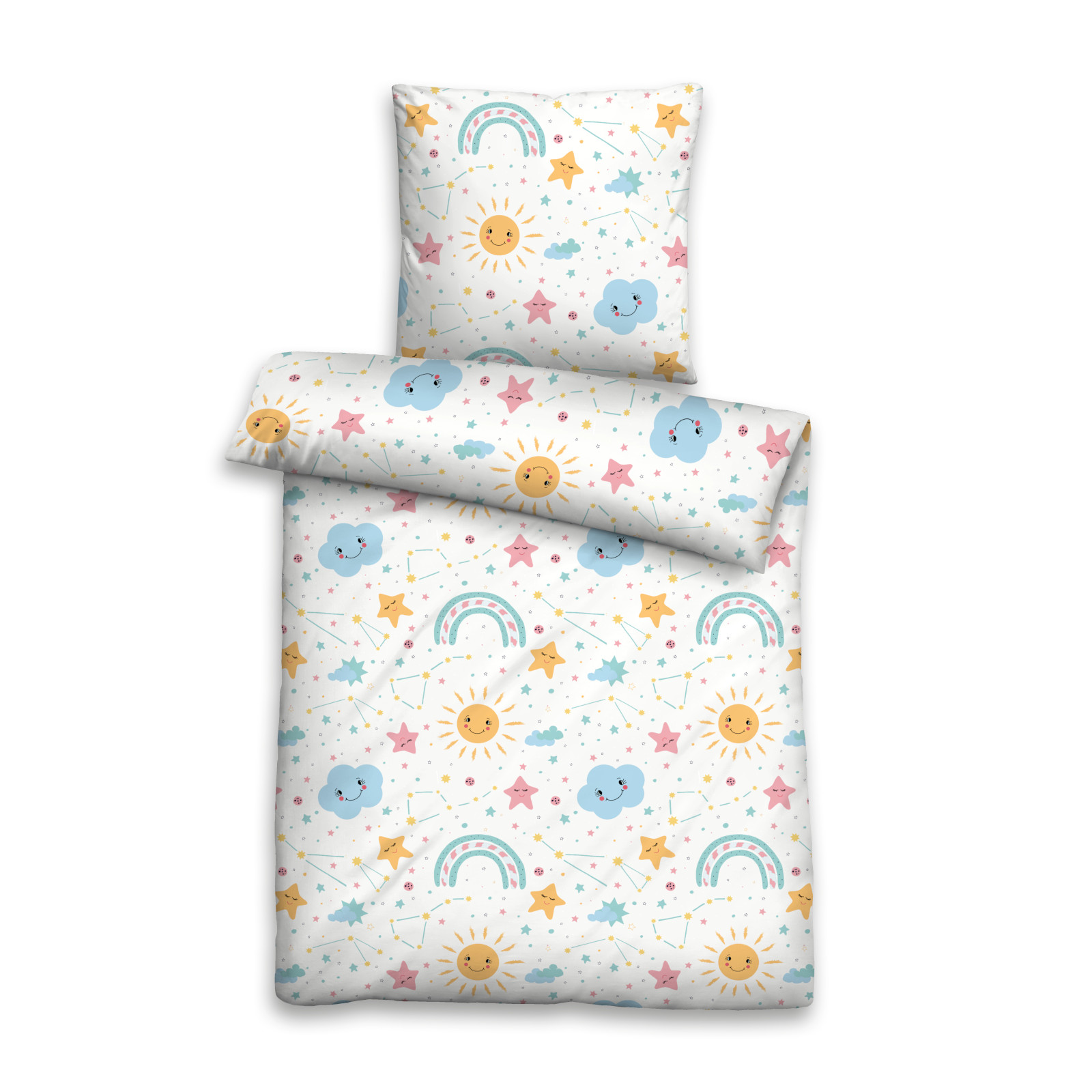 Biberna Linon-Kinderbettwäsche 100 x 135 cm + 40 x 60 cm