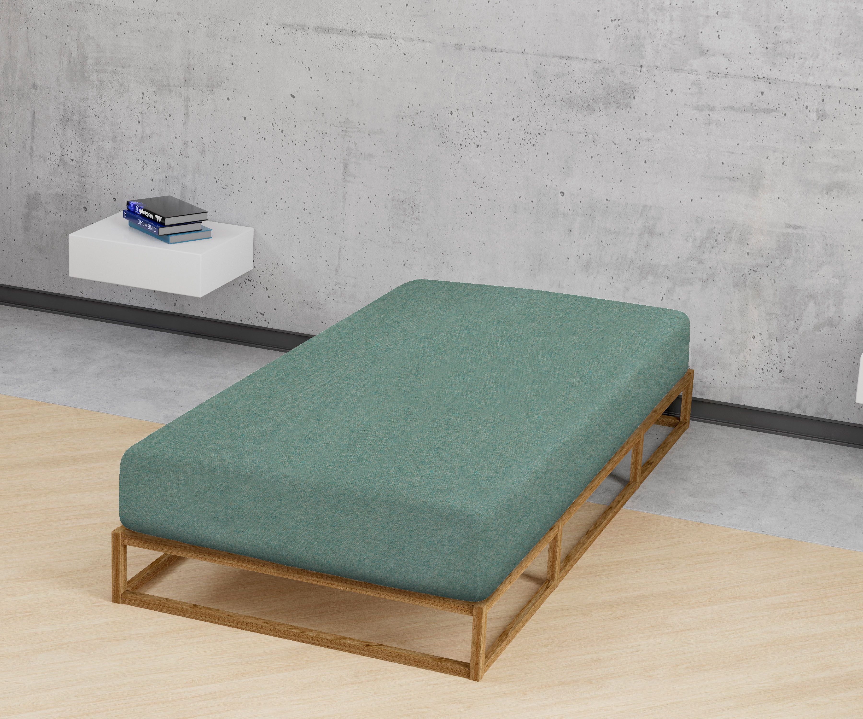 Biberna Spannbetttuch fichte 180x200 cm-200x200 cm, Biber Melange uni