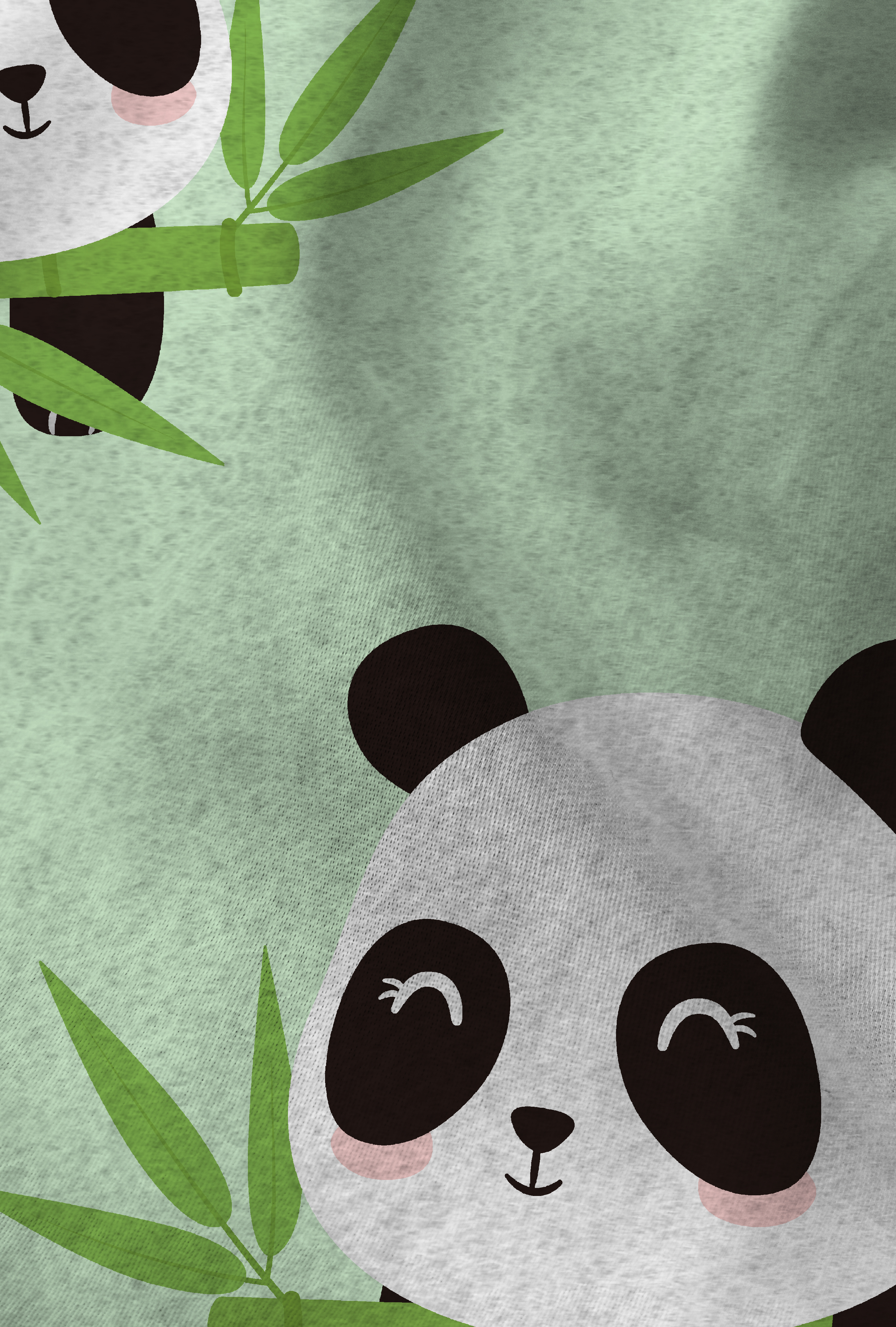 Castell Polar-Fleece Bettwäsche Panda 135x200 cm - mint