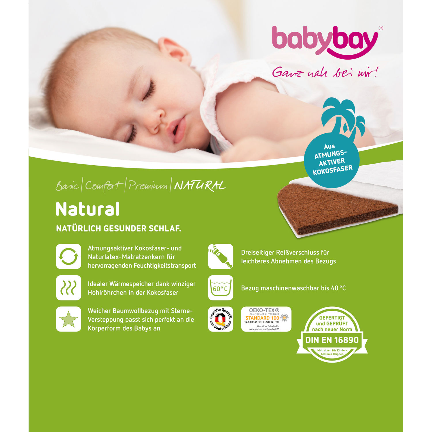 babybay Matratze Natural für Boxspring XXL