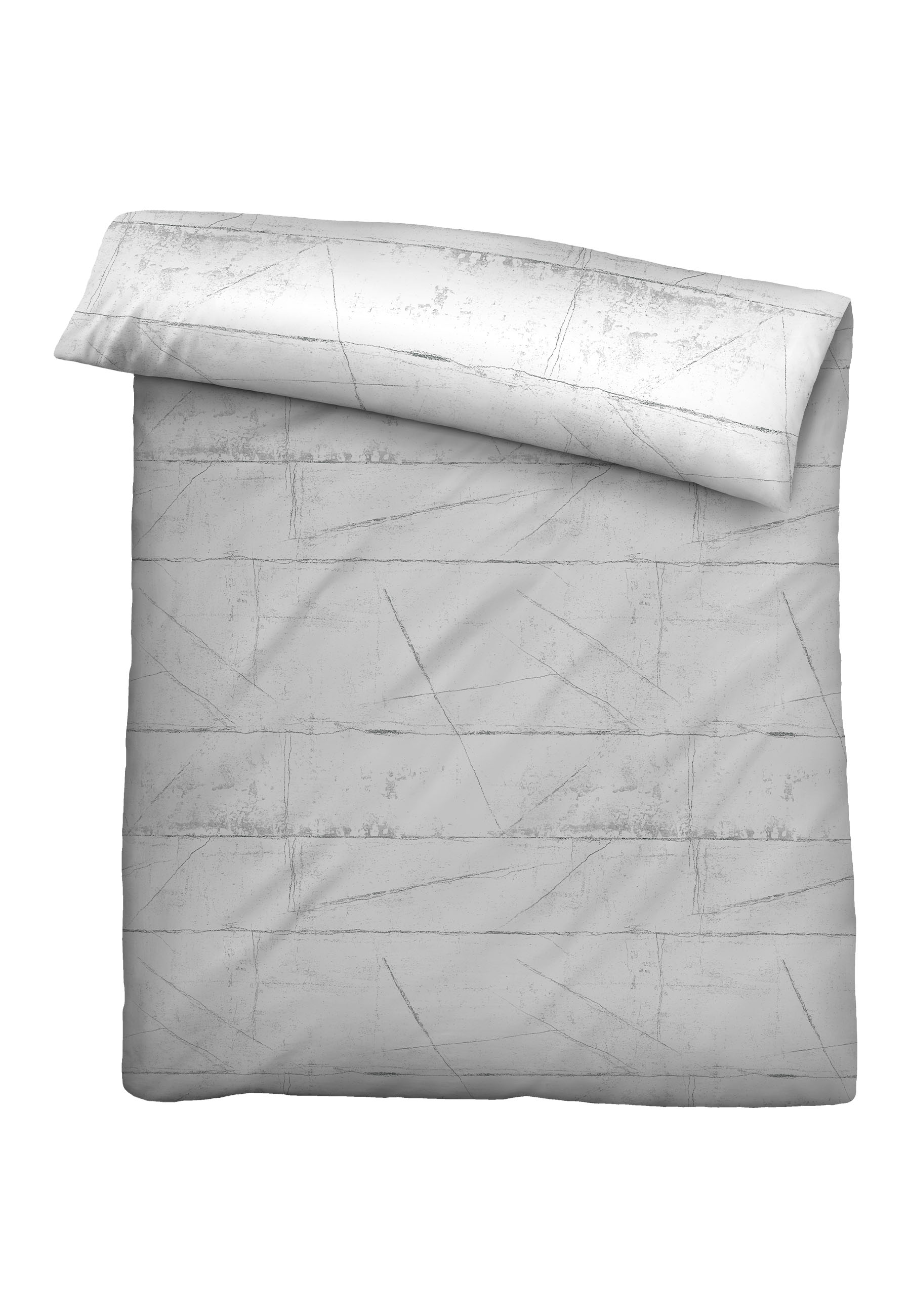 Biberna Baumwoll-Satin Bettwäsche 135 x 200 cm + 80 x 80 cm, sturmgrau