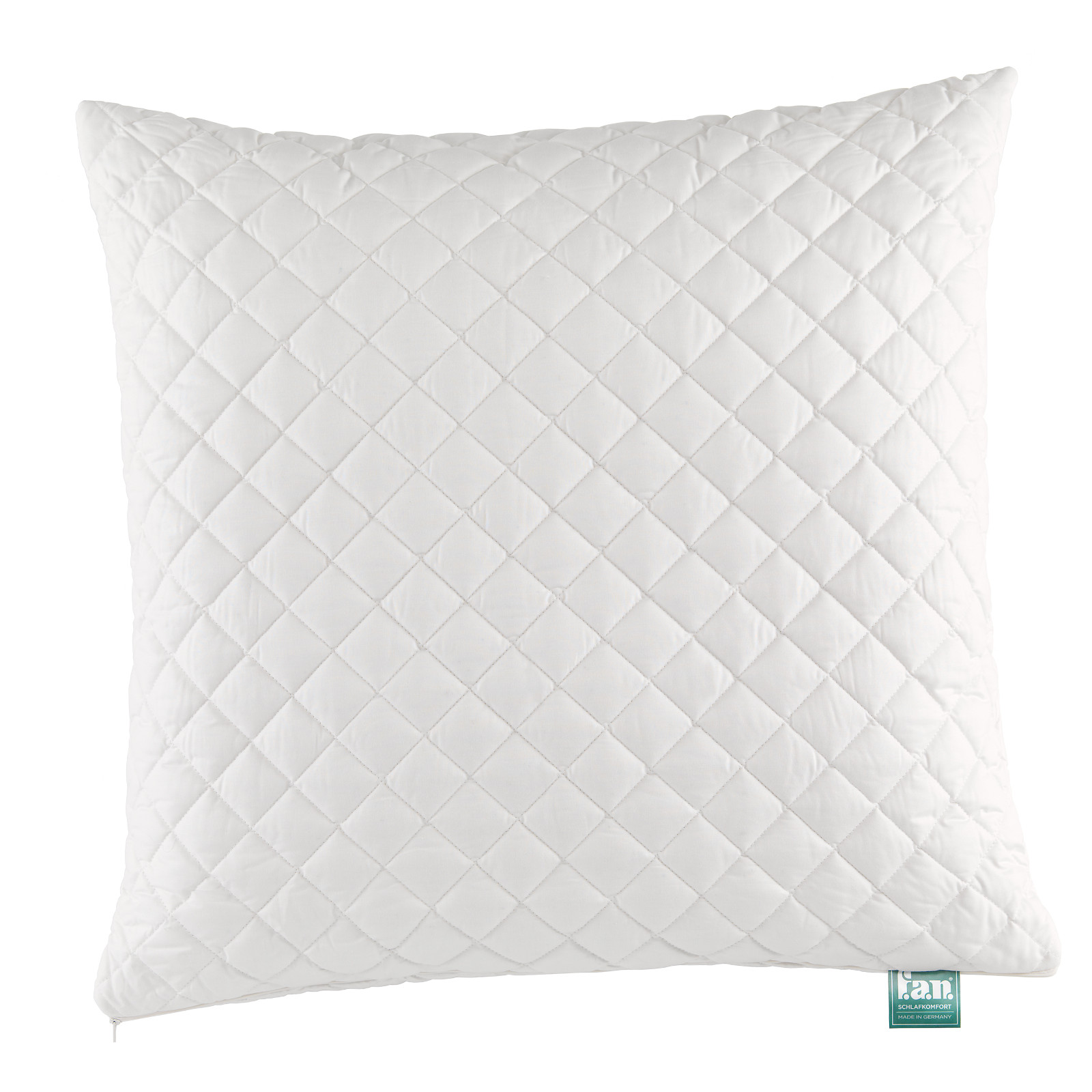 fan Kopfkissen Hohlfaserfüllung mit kbA Baumwollbezug gesteppt 80x80 cm