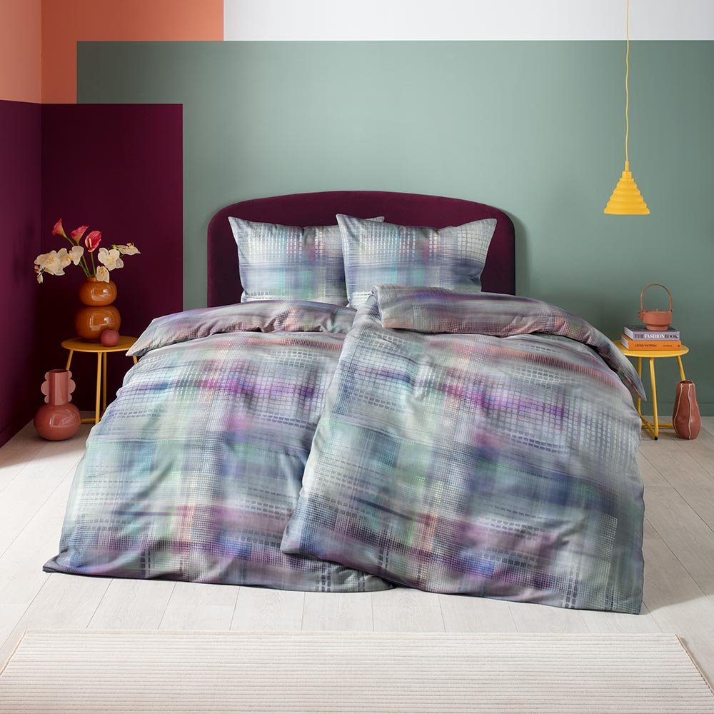 Estella Mako-Impulse-Satin Bettwäsche Pixie, 155 x 220 + 80 x 80 cm, multicolor