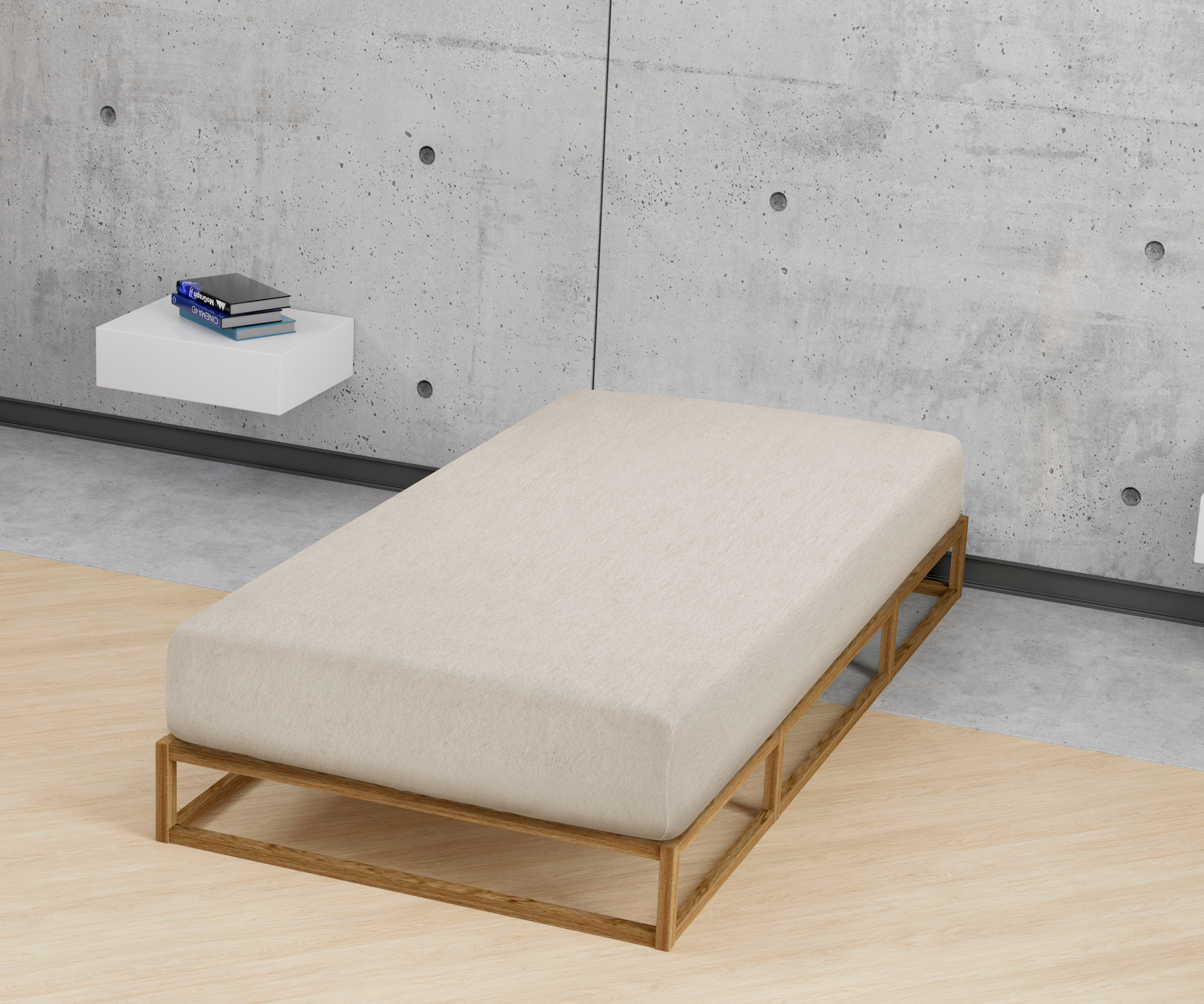 Biberna Spannbetttuch kitt 180x200 cm - 200x200 cm, Biber Melange uni
