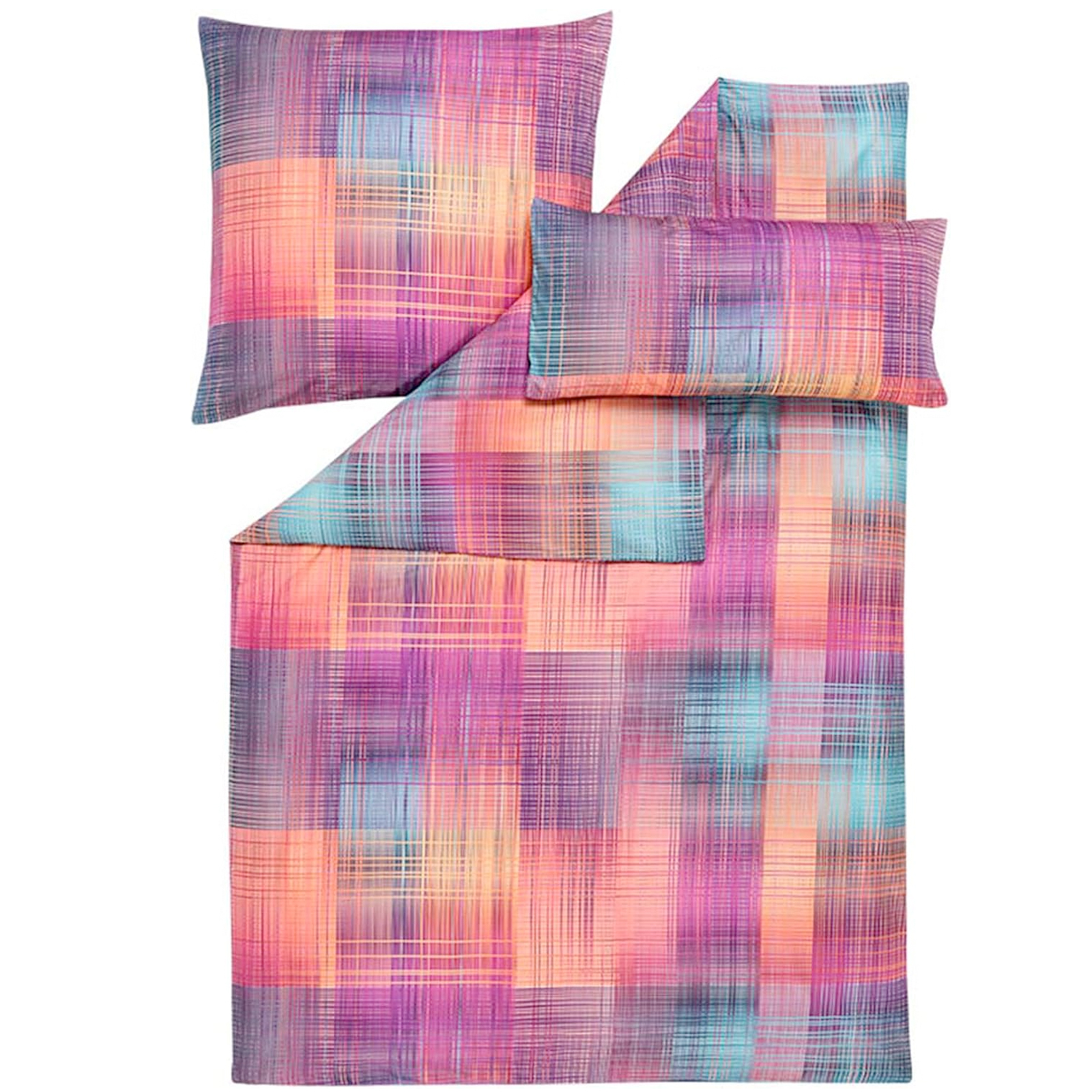 Estella Mako-Satin Bettwäsche Limited Edition Farbrausch Michal, 135 x 200, fuchsia