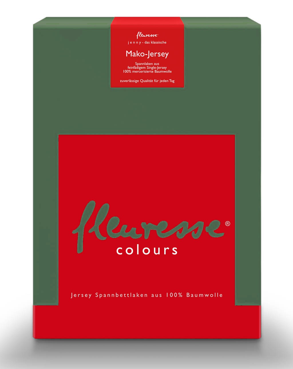 Fleuresse Mako-Satin-Spannlaken Colours, jagdgrün