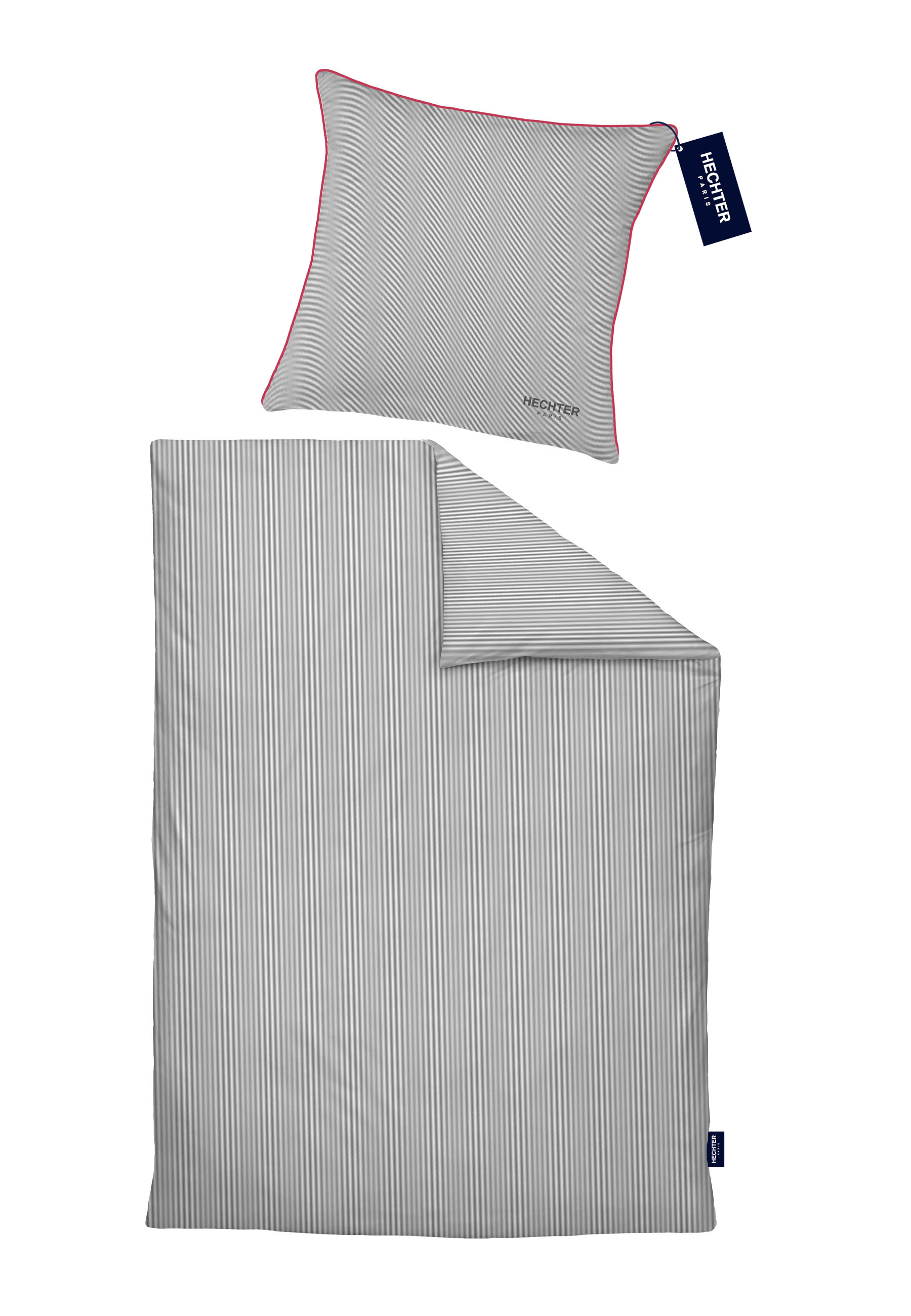 Biberna Satin 155 x 220 cm + 80 x 80 cm, silber/grau