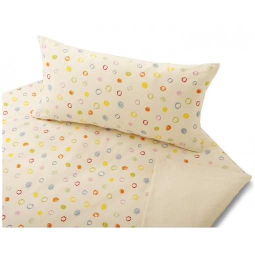 Cotonea Edelbiber Kinder-Wende-Bettwäsche Kritzelkreise Bio Baumwolle kbA, 80x80+135x200