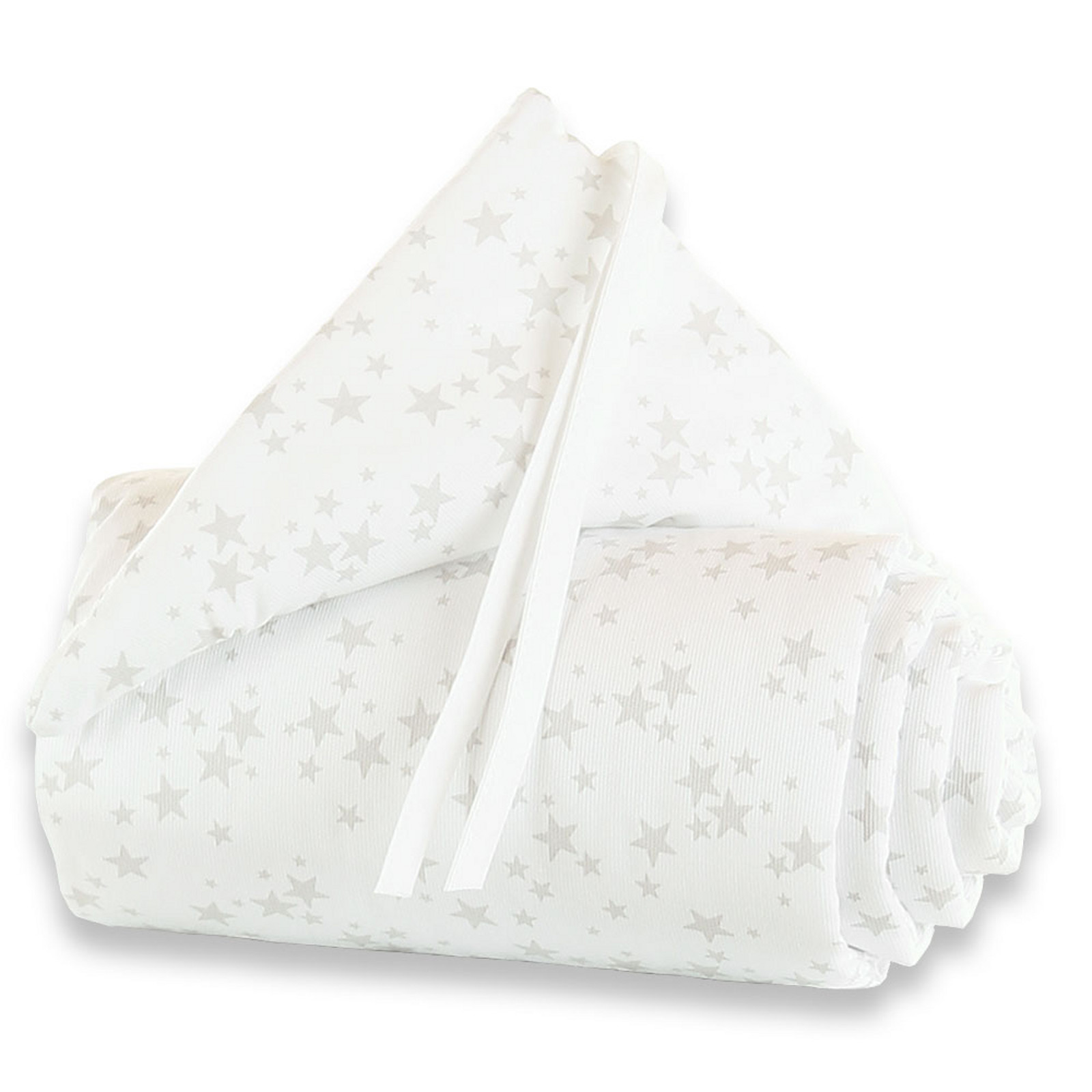 babybay Nestchen Piqué für Midi und Mini, weiß Sterne perlgrau