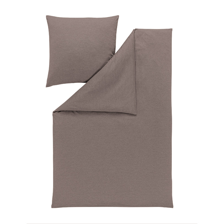 Estella Takoma taupe 155x220 cm, Mako-Interlock-Jersey-Bettwäsche