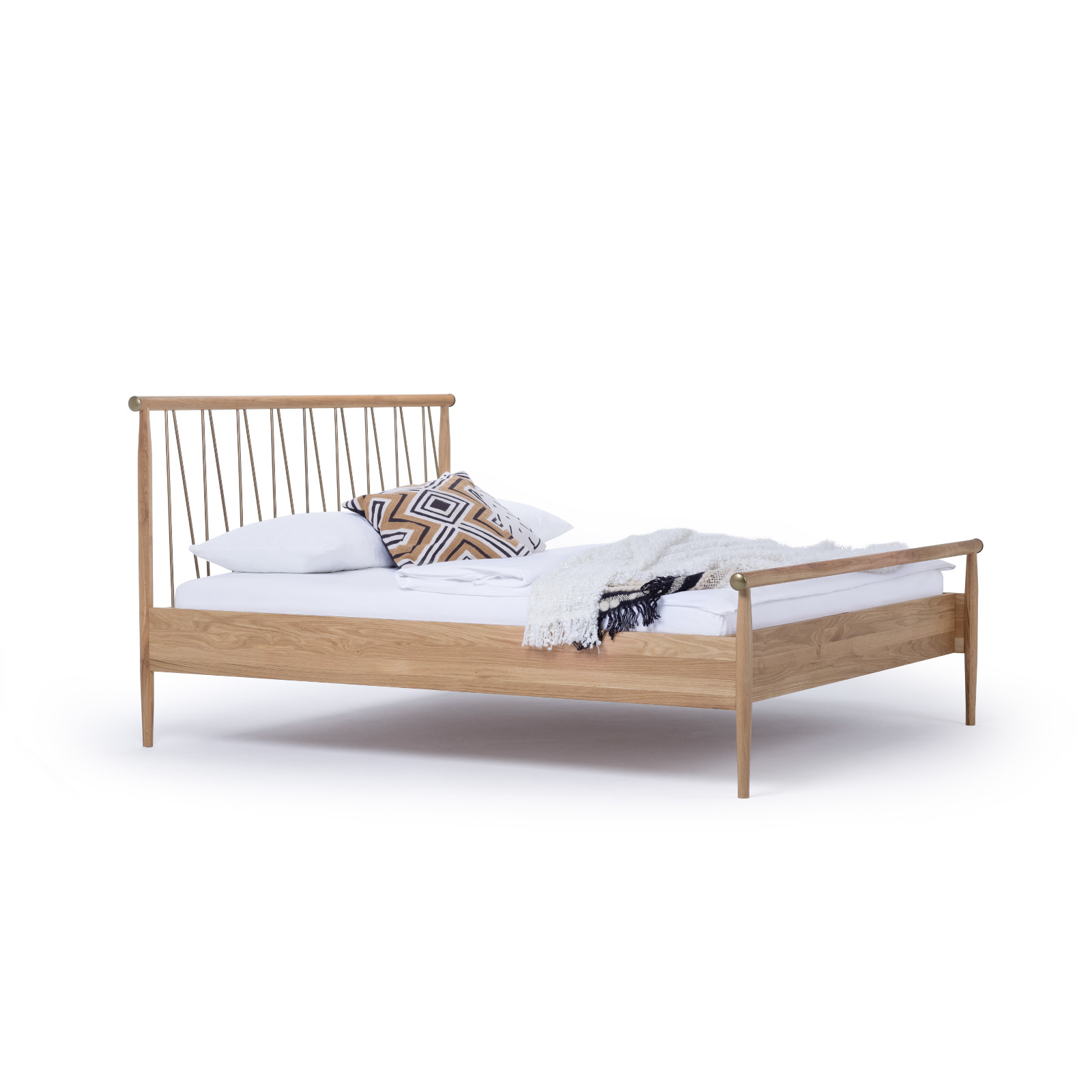 Dico Massivholz  Bettrahmen Buche weiß lackiert / Metall schwarz Lara 490.00
