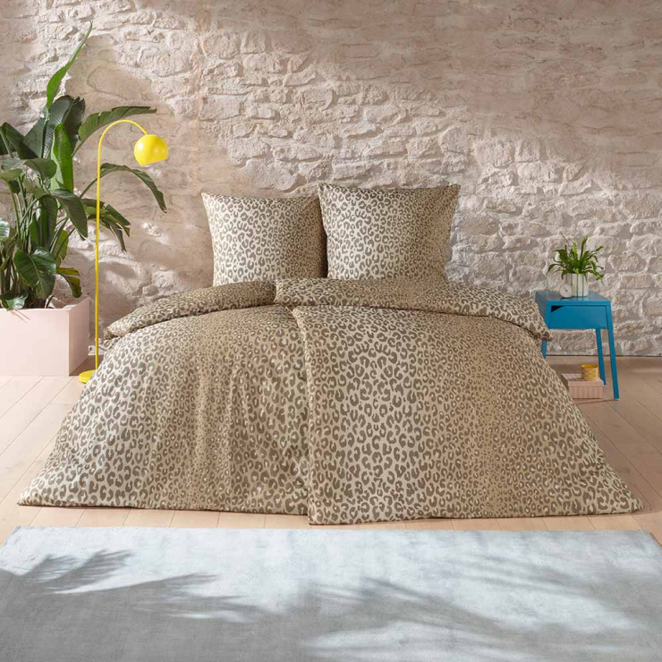 Estella Mako-Satin Impulse Bettwäsche Lionel, 135 x 200 cm, beige