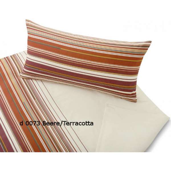 Cotonea Bio-Satin-Bettwäsche Sonate beere/terracotta Größe 135x200+40x80 cm Kissenbezug
