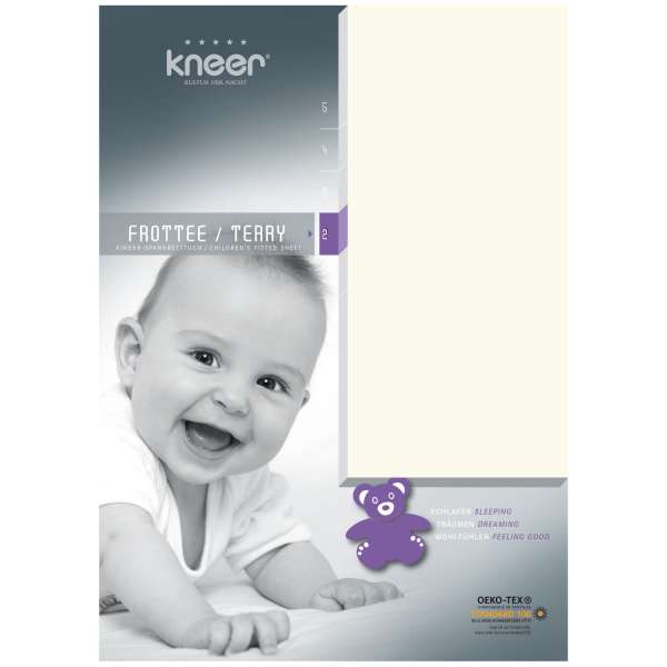 Kneer Frottee Spannbetttuch für Kindermatratzen 60x120 cm und 70x140 cm Qualität 40