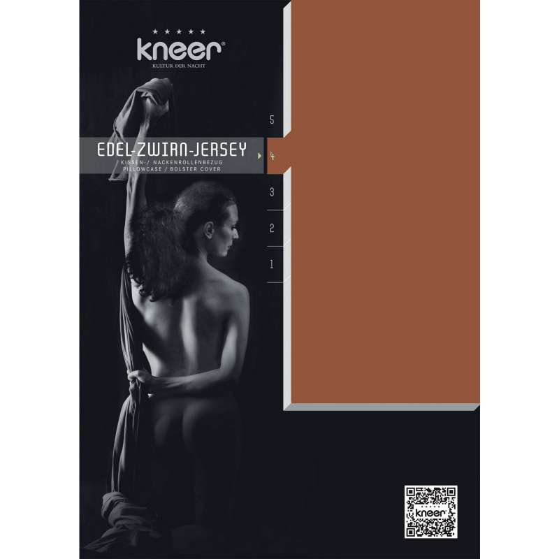 Kneer Edel-Zwirn-Jersey Kissenbezug Q20 Farbe karamel Größe 40x80 cm