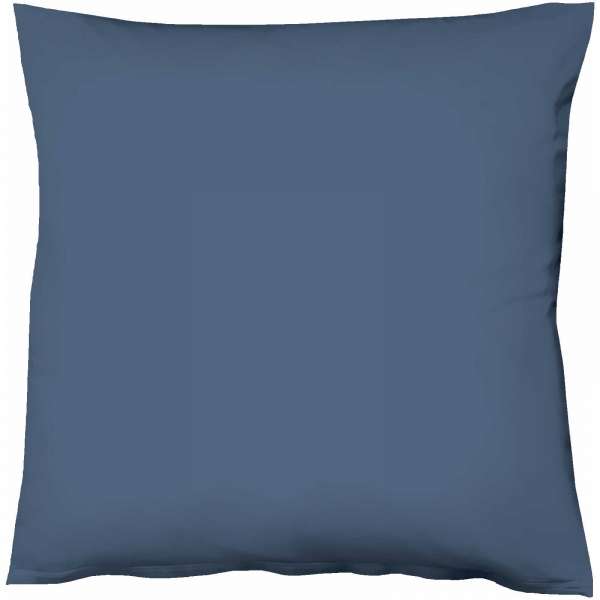 Fleuresse Mako-Satin-Kissenbezug uni colours, Farbe 6073 denim, Größe 80x80 cm