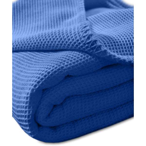Kneer la Diva Pique Decke Qualität 91 Farbe kobalt Größe 150x210 cm Kuscheldecke