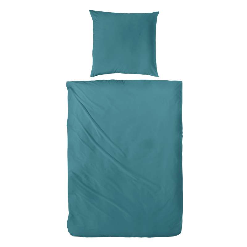 Hahn Haustextilien Luxus-Satin Bettwäsche uni Farbe smaragd Größe 200x200 cm