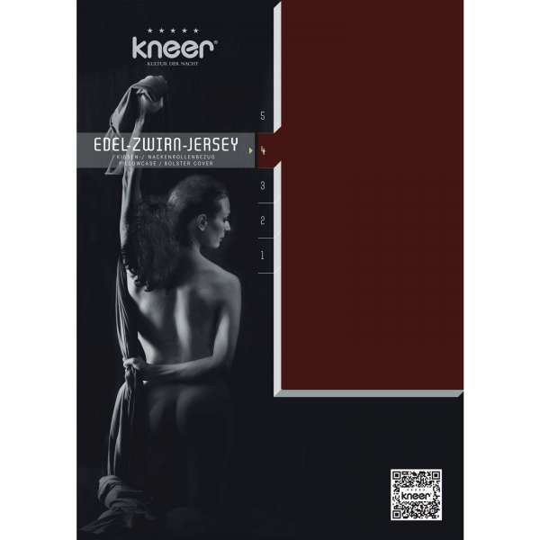 Kneer Edel-Zwirn-Jersey Kissenbezug Q20 Farbe karmin Größe 40x80 cm
