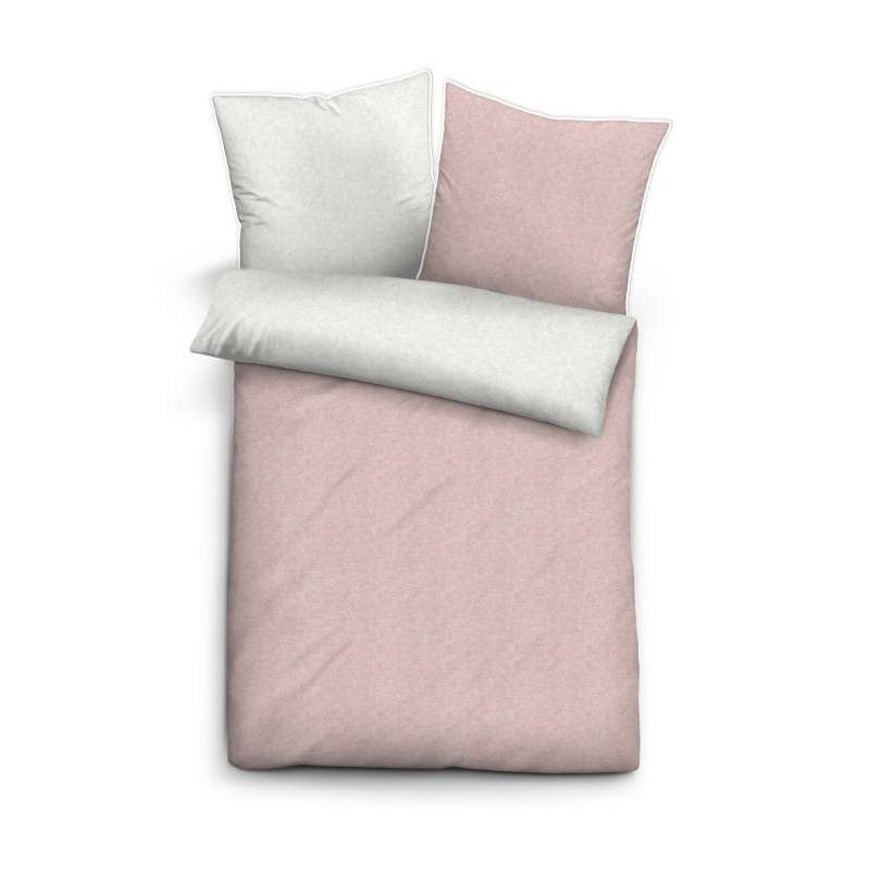 Biberna Melange Flanell-Wendebettwäsche 0840500-111, Größe 155x220 cm, hellrosa