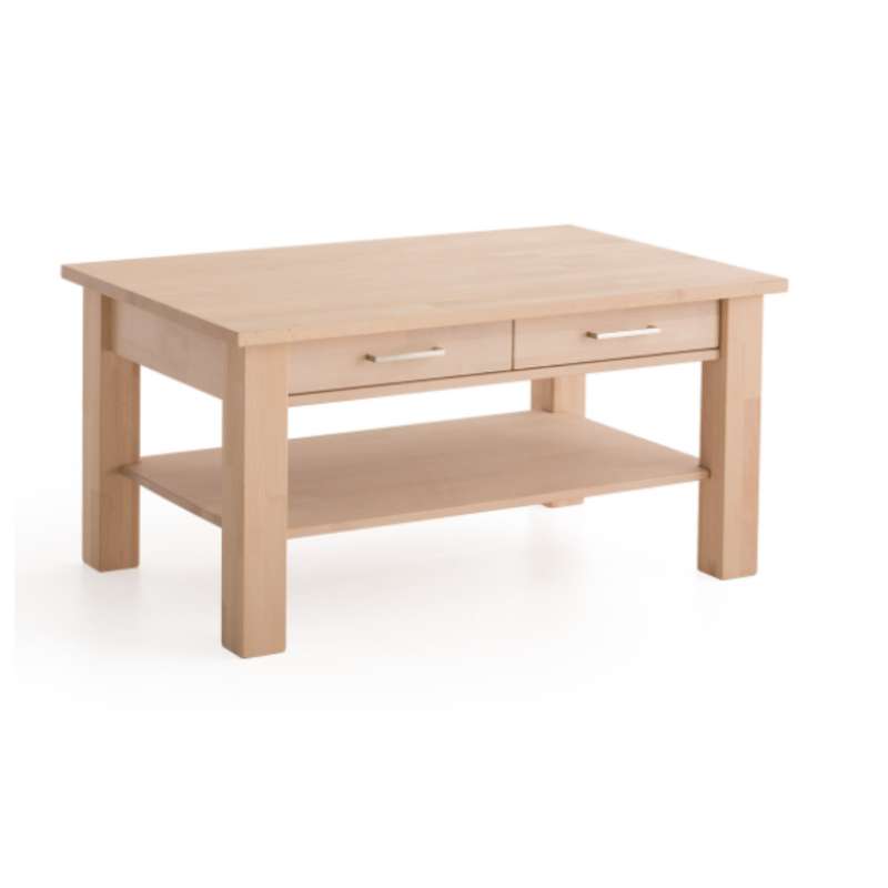 DICO Möbel Couchtisch CH 130 B Massivholz Größe 135x80 cm, incl.Schubladen, Kernbuche geölt