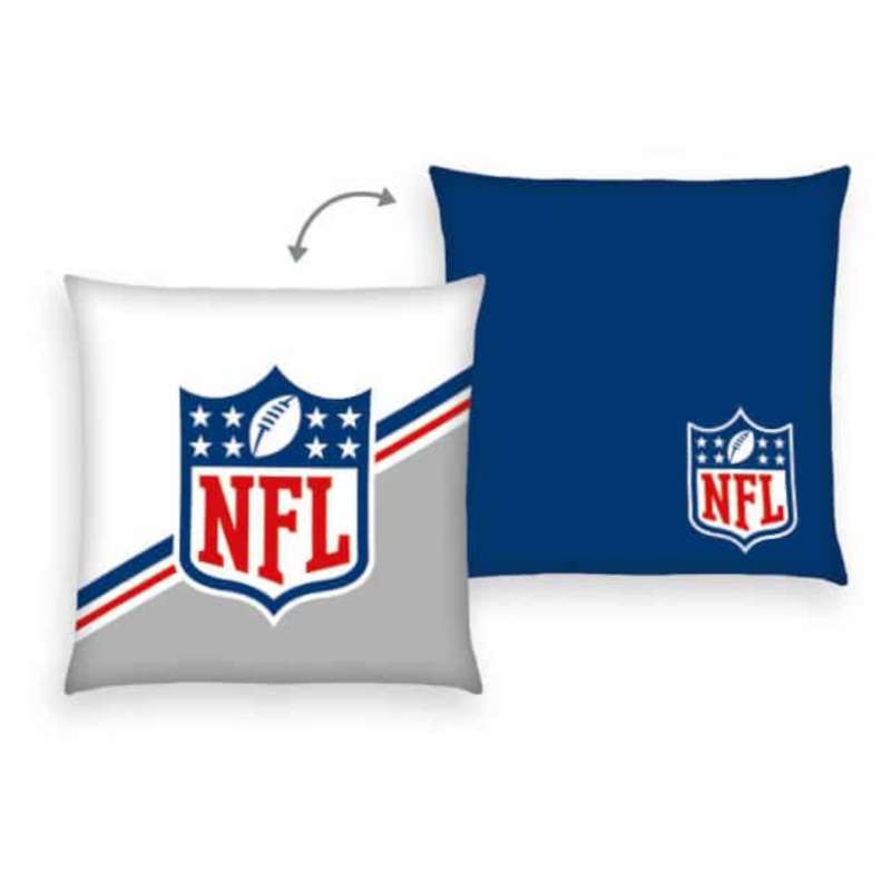 NFL Dekokissen – Classic, Größe ca. 40x40 cm, weiß/grau-blau