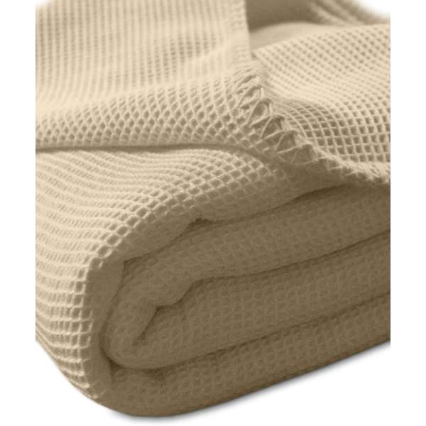 Kneer la Diva Pique Decke Qualität 91 Farbe sand Größe 150x210 cm Kuscheldecke