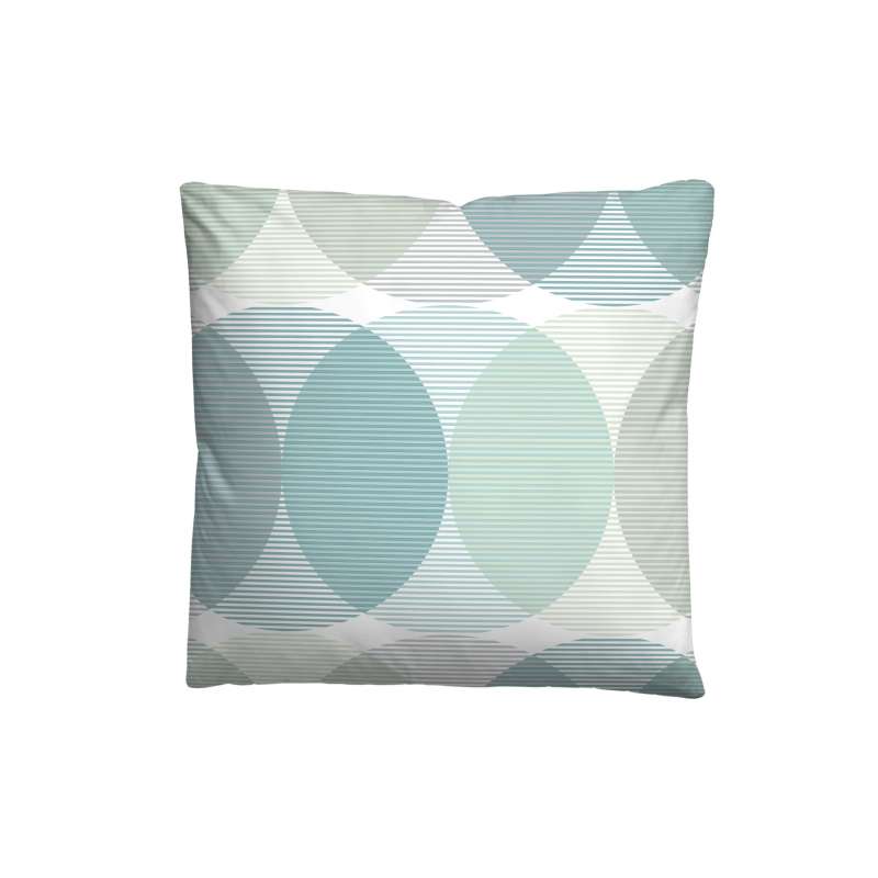 Biberna Tencel Bettwäsche Kreise, 135 x 200 cm + 80 x 80 cm, aqua