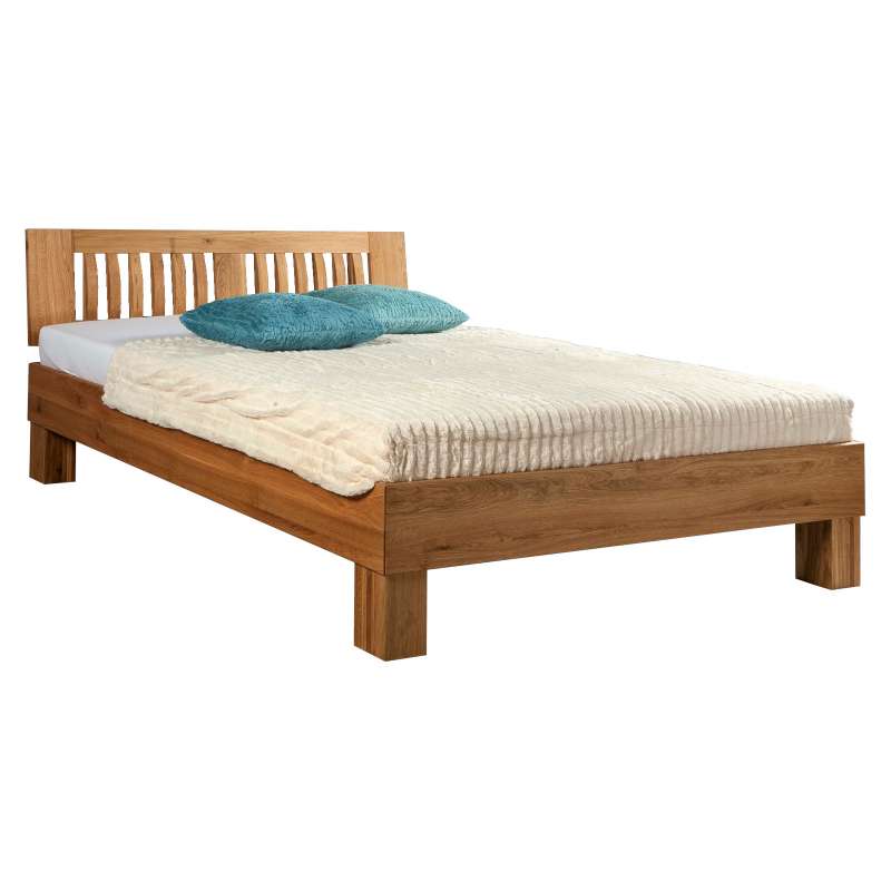 Bed Box Massivholz Bettrahmen Premium Wien Buche mit Kopfteil