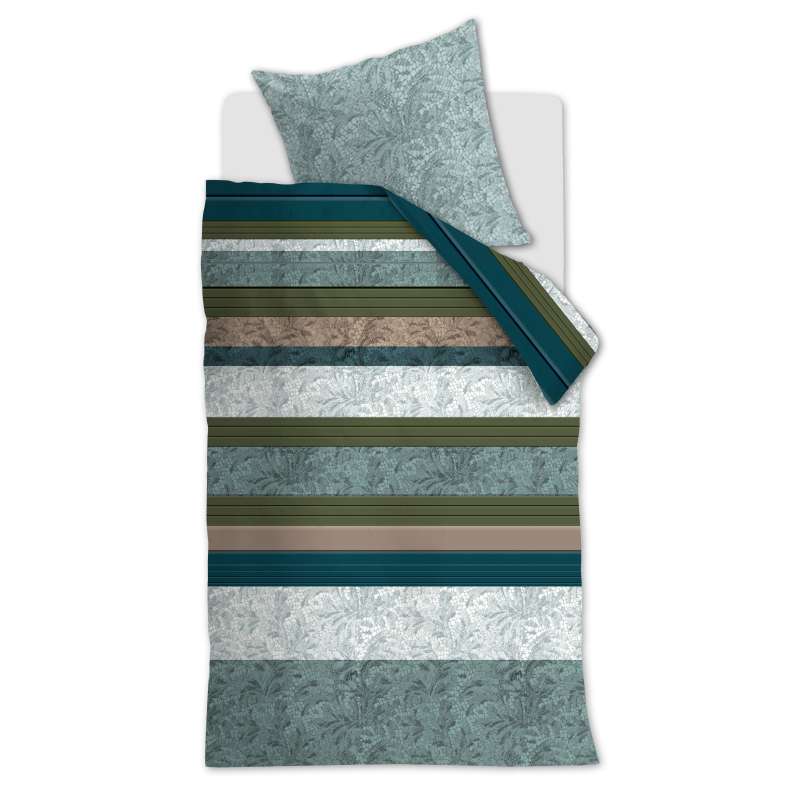 beddinghouse Satin-Bettwäsche Selene, Größe 155x220/80x80 cm, blue green