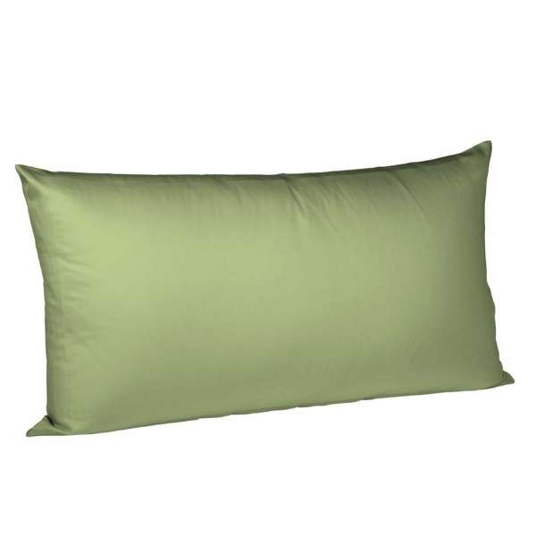 Fleuresse Mako-Satin-Kissenbezug uni colours 1525 jadegrün Größe 80x80 cm