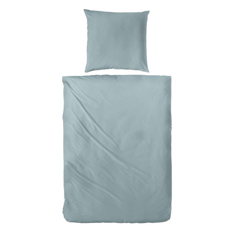 Hahn Haustextilien Luxus-Satin Bettwäsche uni Farbe grau-grün Größe 155x220 cm