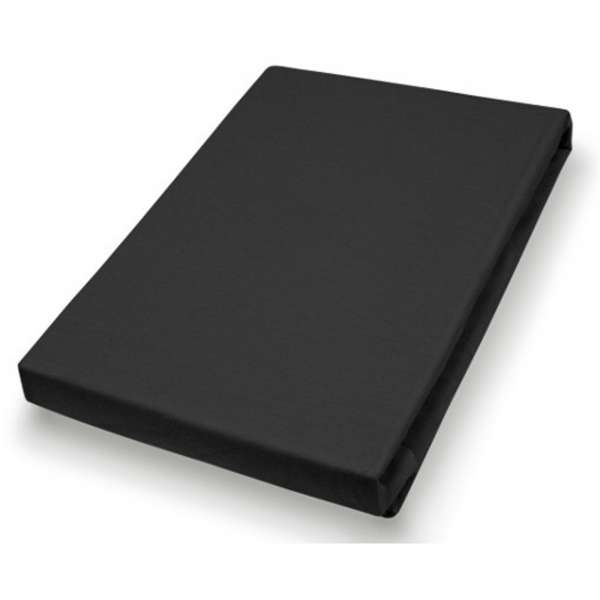 Hahn Haustextilien Jersey-Spannlaken Basic Größe 140-160x200 cm Farbe schwarz