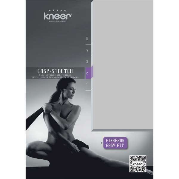 Kneer Nackenstützkissen-Fixbezug Easy-Stretch Q25 Farbe platin 30/60x40/70 cm